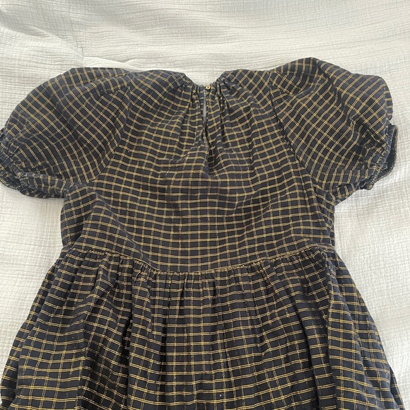 NWOT ULLA JOHNSON Midnight Navy Gold Dion Babydoll Dress 2 RARE - Picture 12 of 15